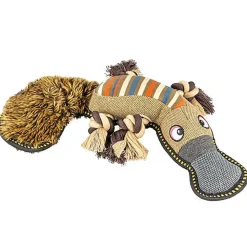 Duvoplus - Jouet Canvas Serpent Brun pour Chiens - 22x18x9cm