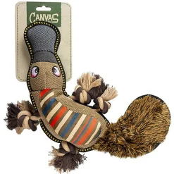 Duvoplus - Jouet Canvas Serpent Brun pour Chiens - 22x18x9cm