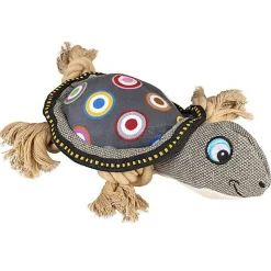 Duvoplus - Jouet Canvas Tortue Gris pour Chiens - 27x21x10cm