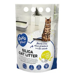 Duvoplus - Litière Premium Silica Citron Blanc/Jaune pour Chats - 5L/2Kg