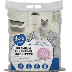 Duvoplus - Litière Premium Odeur de Poudre Bébé pour Chats - 12kg