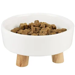 Duvoplus - Mangeoire Céramique Blanc pour Chiens - 700ml - 15x4x15,4x9,4cm