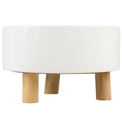 Duvoplus - Mangeoire Céramique Blanc pour Chiens - 700ml - 15x4x15,4x9,4cm