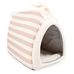 Duvoplus - Striped Maison Lapin en Peluche - 23x32x30cm