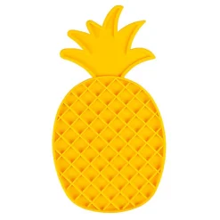 Duvoplus - Tapis à Lécher Forme Ananas Jaune pour Chiens et Chats - 30x16x1cm
