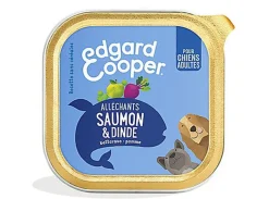Edgard & Cooper - Barquette sans Céréales Saumon et Dinde pour Chien Adulte - 150g