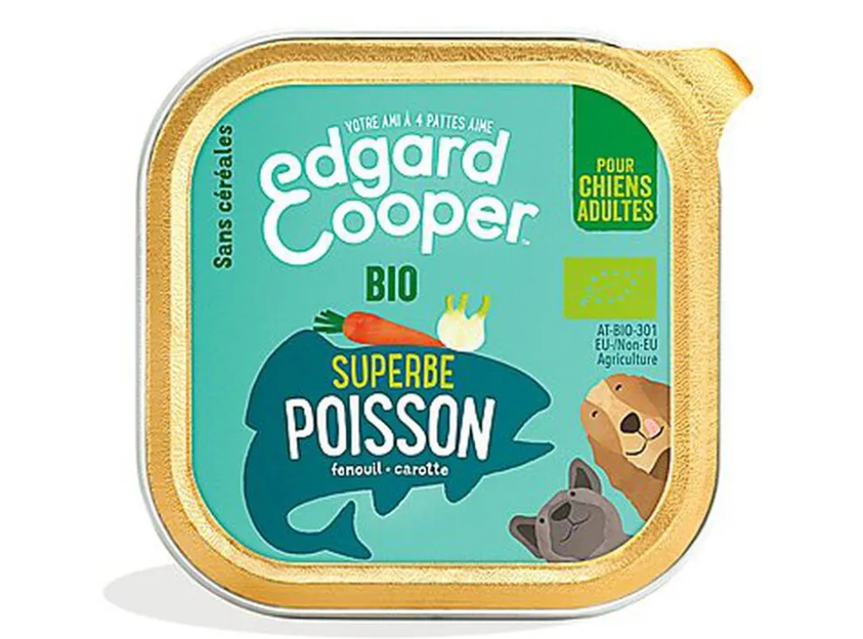 Edgard & Cooper - Barquette BIO au Poisson avec Carottes et Fenouil pour Chien - 100g