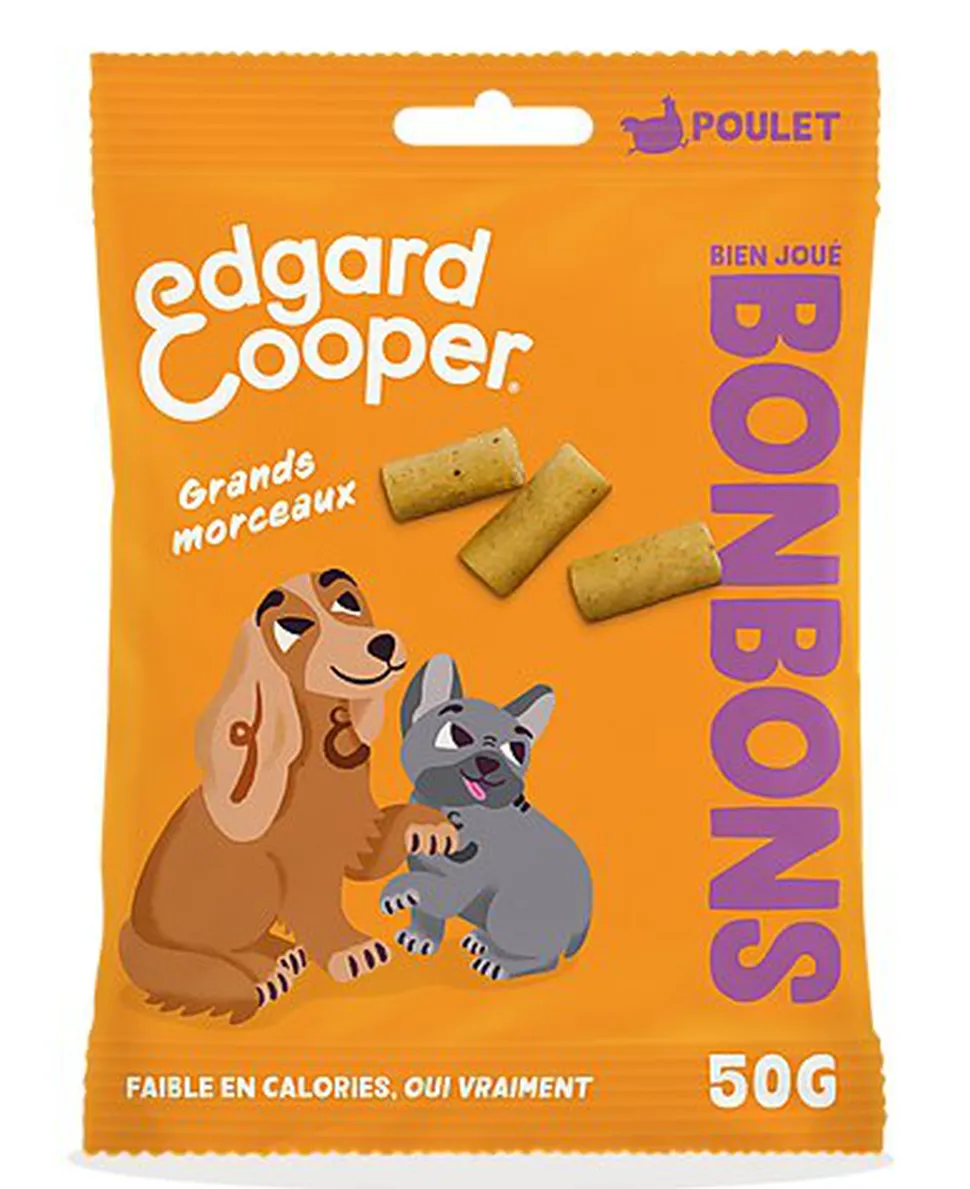 Edgard & Cooper - Gros Bonbons Adulte Poulet pour Chiens - 50g