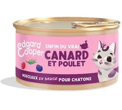 Edgard & Cooper - Pâtée Morceaux en Sauce Canard et Poulet pour Chaton - 85g