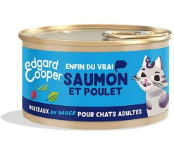 Edgard & Cooper - Pâtée Morceaux en Sauce au Saumon et Poulet pour Chat - 85g
