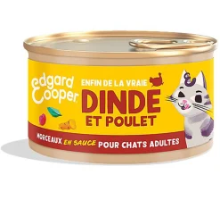Edgard & Cooper - Pâtée Morceaux en Sauce à la Dinde et Poulet pour Chat - 85g
