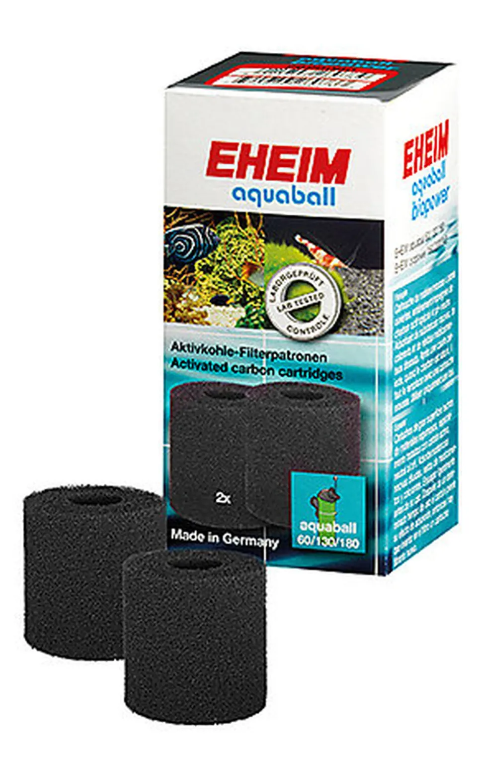 Eheim - Cartouche Charbon pour Filtre d'Aquarium Aquaball 60 130 et 180 - x2