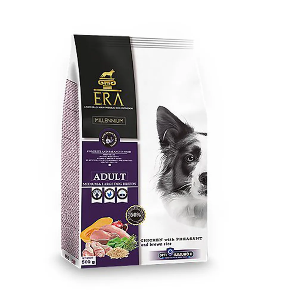 Era - Croquettes Millennium Poulet et Faisan pour Chiens Moyennes et Grandes Races - 500g