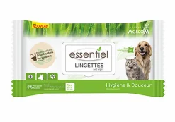 Essentiel - Lingettes Aloe Vera 0% Paraben pour Chien et Chat - x40