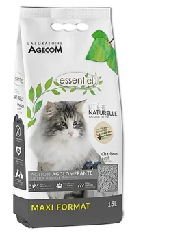 Essentiel - Litière Naturelle au Charbon pour Chat - 15L