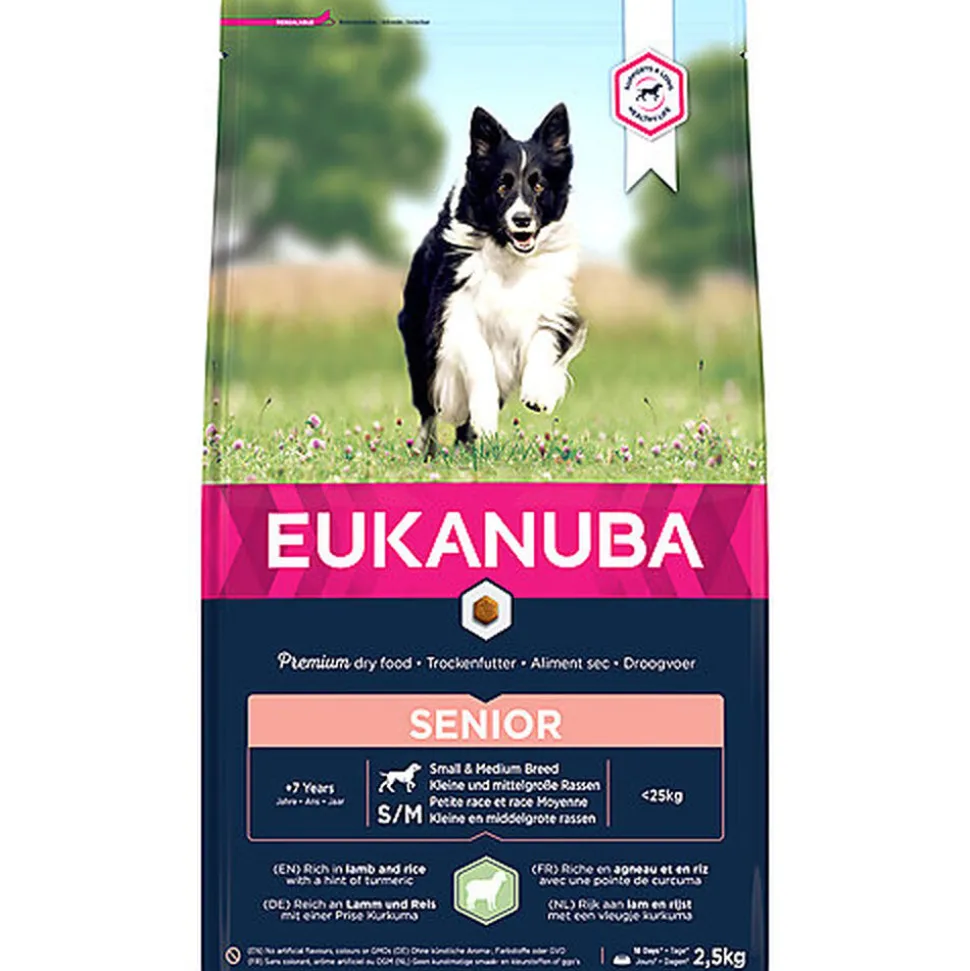 Eukanuba - Croquettes Chien Senior Pour Petite et Moyenne Race Agneau & Riz