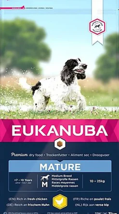 Eukanuba - Croquettes Chien Mature Pour Moyenne Race Poulet