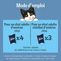 FELIX - Sachets Fraîcheur Emincés en Gelée Selection Mixte pour chats adultes - 12x85g