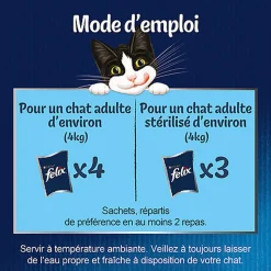FELIX - Sachets fraîcheurs Délicieux Duos en Gelée Mixte Boeuf poulet Poisson pour Chats- 24x85g