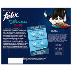 FELIX - Sachets fraîcheurs Délicieux Duos en Gelée Mixte Agneau poulet Poisson pour Chats- 24x85g