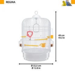 Ferplast - Cage Regina pour Oiseaux Exotiques - Blanc/Bleu