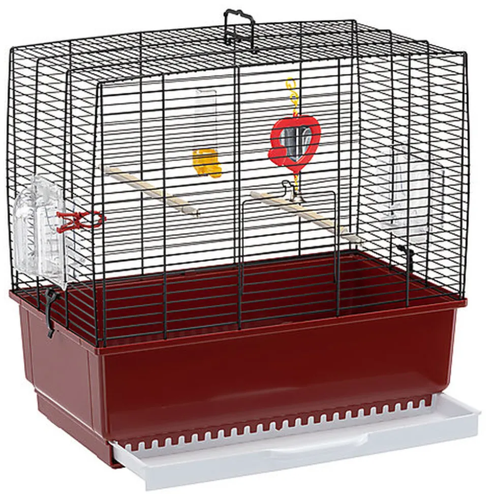 Ferplast - Cage Rekord 3 pour Oiseaux Exotique - Noir/Rouge