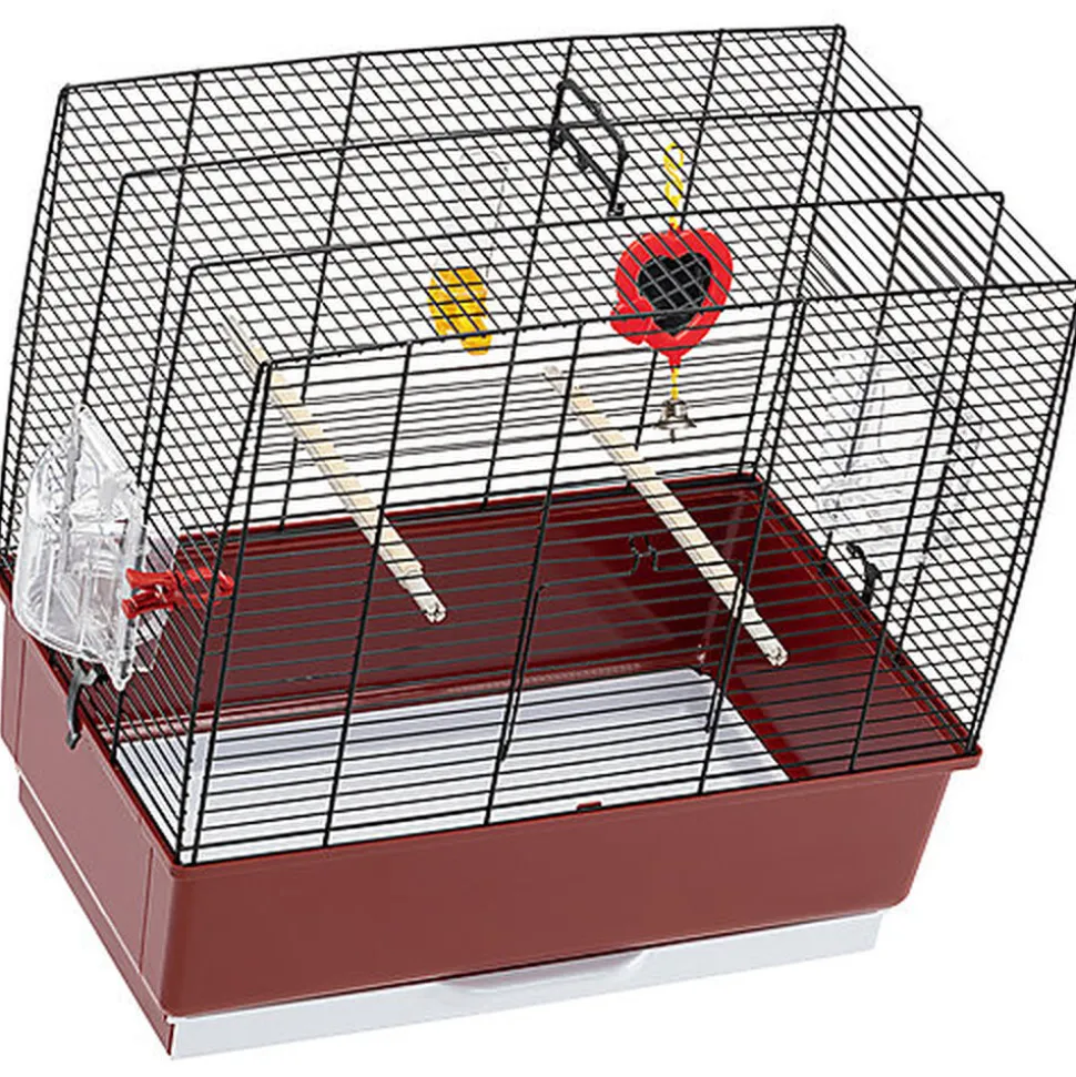 Ferplast - Cage Rekord 3 pour Oiseaux Exotique - Noir/Rouge