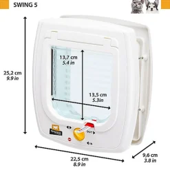 Ferplast - Chatière Swing 5 pour Chats - Gris