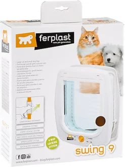 Ferplast - Chatière Swing 9 Set pour Chats - Marron