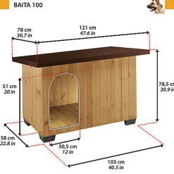 Ferplast - Niche en Bois Baita - 100
