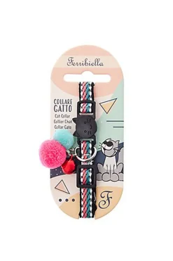 Ferribiella - Collier Anti-Etranglement Snowball pour Chats - Noir
