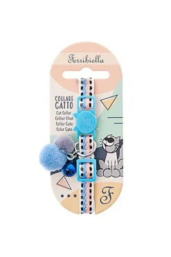 Ferribiella - Collier Anti-Etranglement Snowball pour Chats - Bleu