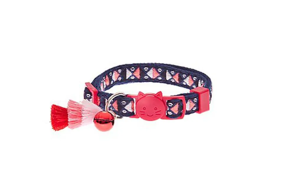Ferribiella - Collier Anti-étranglement Bohemian pour Chats - Rouge