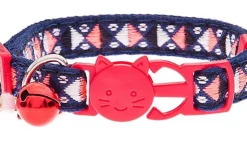 Ferribiella - Collier Anti-étranglement Bohemian pour Chats - Rouge