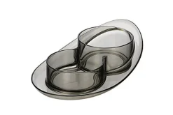 Ferribiella - Gamelle Double Saturno Gris pour Chiens - 350ml/550ml