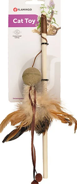 Flamingo - Jouet Penken Canne à pêche avec Balle pour Chats - 27cm