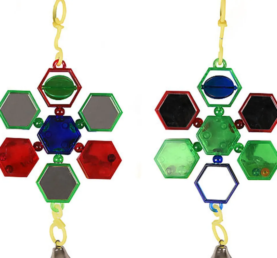 Flamingo - Jouet Perchoir Corde Miroir pour Grandes Perruches - 9x1,5x19,5cm