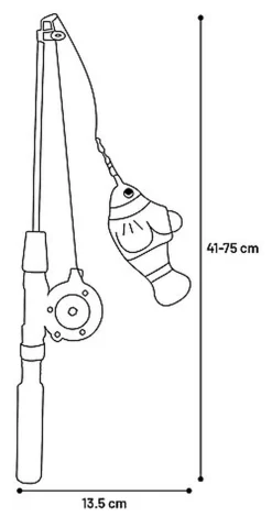 Flamingo - Jouet Rodney Poisson Clown & Canne à Pêche pour Chats - 41cm