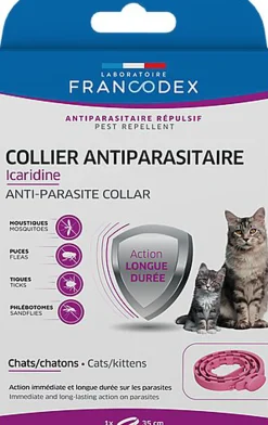 Francodex - Collier Antiparasitaire Icardine pour Chats et Chatons - Rose