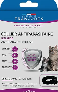 Francodex - Collier Antiparasitaire Icardine pour Chats et Chatons - Noir