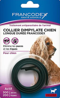 Francodex - Collier Dimpylate Élimine les Puces 300 Jours pour Chien