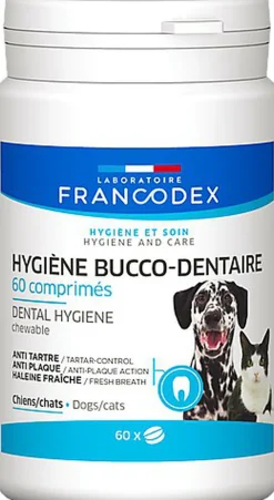 Francodex - Dentifrice à Croquer pour Chiens et Chats - x60