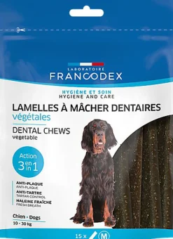 Francodex - Lamelles à Mâcher Anti-plaque Dentaire pour Chien de 10 à 30Kg - x15
