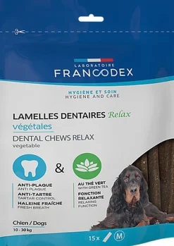 Francodex - Lamelles Dentaires RELAX à Mâcher pour Chiens Moyens - x15