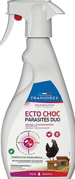 Francodex - Spray Ecto Choc Parasites Duo pour Basse-cour - 750ml