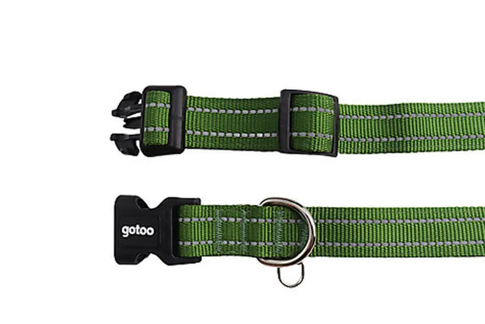 Gotoo - Collier en Nylon Premium Vert pour Chien