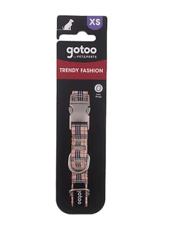 Gotoo - Collier en Tartan Marron pour Chien