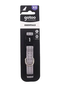 Gotoo - Collier Essentials en Nylon Premium Gris pour Chien
