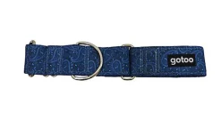 Gotoo - Collier Lévrier Cachemir Bleu pour Chien - 36/50cm