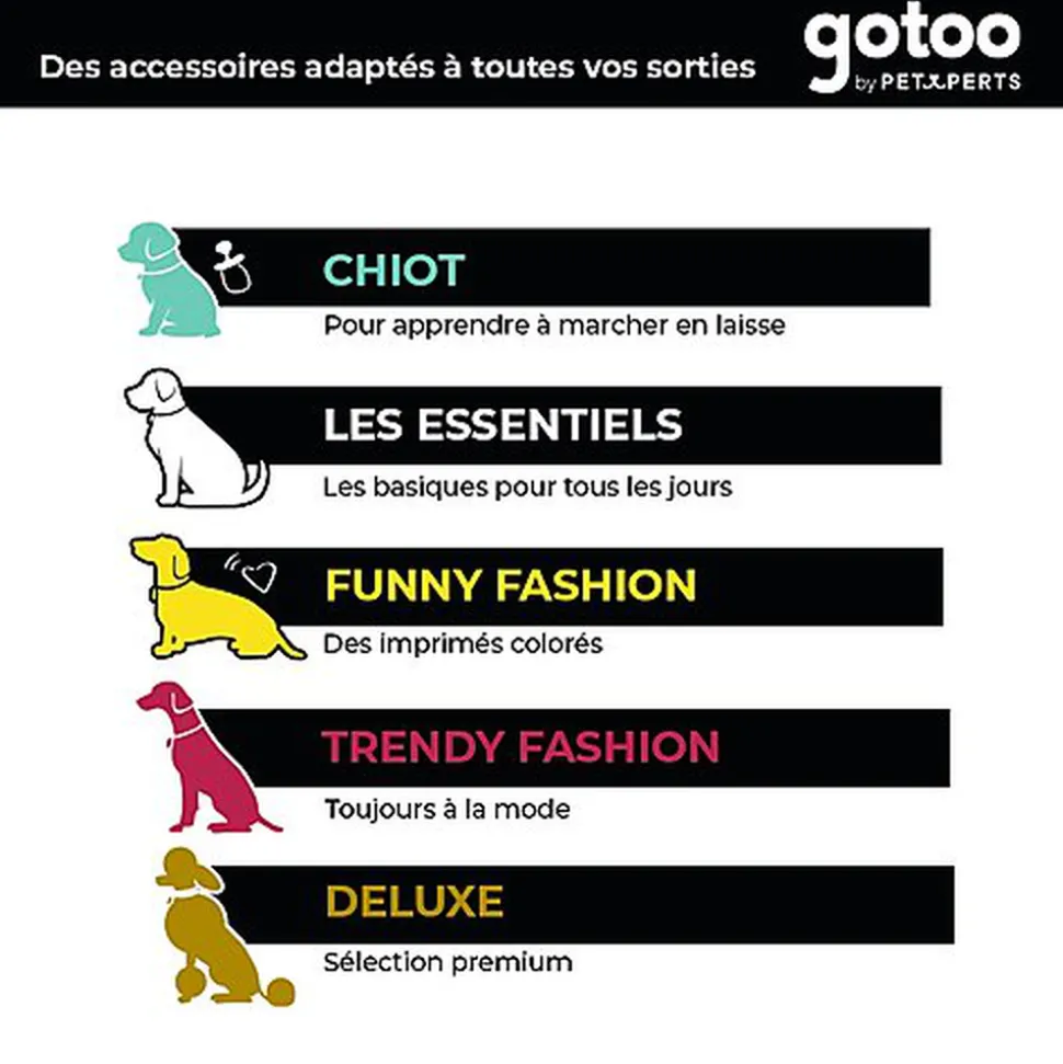 Gotoo - Collier Premium Biotane Marron pour Chien